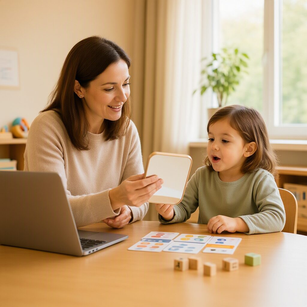 Child speech development milestone chart showing when children should pronounce all sounds correctly