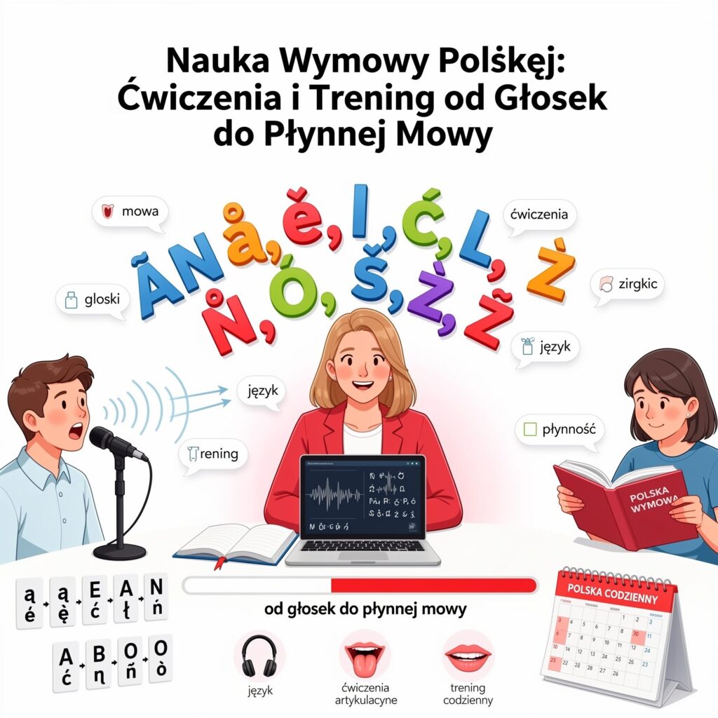 Polish pronunciation training with speech exercises and articulation practice for fluent speaking skills.